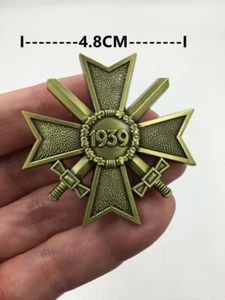 WWII WW2 GERMAN 1939 MERIT CROSS FIRST CLASS INSIGNIA SWORDS MEDAL BADGE PIN - Picture 1 of 3