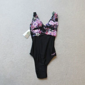 Zoggs Artisan Swimsuit Womens UK 10 Black Holiday QuickDry Crossback EU 38 NWT - Picture 1 of 7