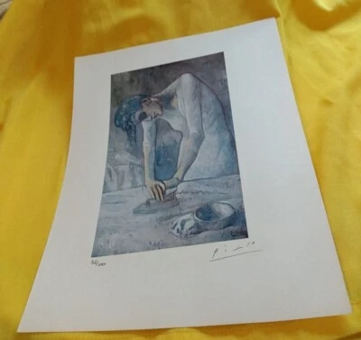 Placa firmada planchando mujer Pablo Picasso #52/100 certificado de autenticidad valoración vintage 1954  Foto 1 de 4