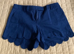 NWT J.CREW Cotton Scalloped 4" Short Black Sz 14 - Picture 1 of 6