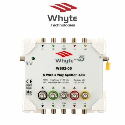 Whyte 5 Wire 2 Way Multiswitch Splitter x Sat / Terrestrial -WS52-05 - Image 1 of 4