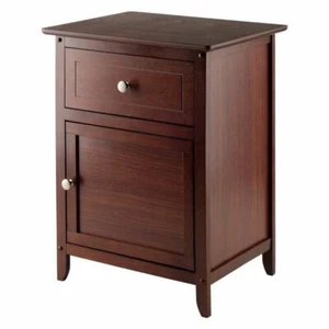 Walnut Nightstand Bedside Table Drawer End Side Storage Shelf Bedroom Furniture - Picture 1 of 3
