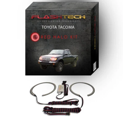 Kit de anillo de halo de faros LED ojo de ángel rojo para faros Toyota Tacoma 1998-2000 Foto 1 de 2