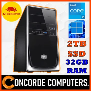 Intel Core i5 Quad Core 32GB RAM 2TB SSD Desktop PC Work Office Home Computer - Picture 1 of 5