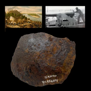 RARE Civil War Siege of Vicksburg LARGE Battlefield Dug 13 inch Cannon Ball - Picture 1 of 11