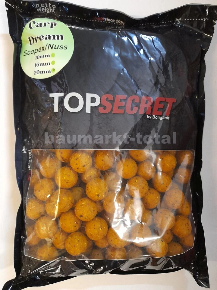 Top Secret Carp Dream Boilie Scopex/Nuss 1kg 20mm Karpfenboilie Karpfenköder - Bild 1 von 1