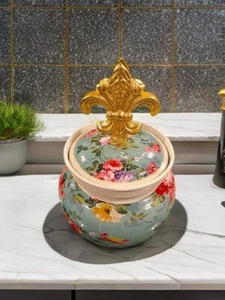 Elegante Barattolo Vittoriano Floreale Grande Taglia - Multiuso Frutta Secca, Cioccolato e Dolce - Foto 1 di 6