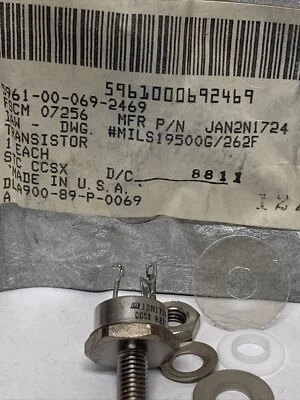 STC JAN2N1724 Bipolar Junction Transistor, NPN Type, TO-210AC NEW WITH HARWARE - Image 1 of 3