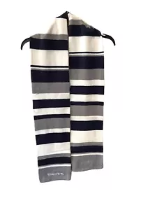 Signal Pukka Knit Scarf Navy Blue White Stripes New NWT One Size - Picture 1 of 11