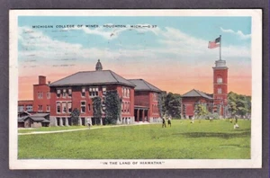 US #632 ON MICHIGAN COLLEGE OF MINES HOUGHTON MICHIGAN POST CARD 1929 - Picture 1 of 2