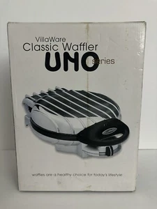 VillaWare Model 2004 Uno Classic Waffler (7" Round - Thin Waffles) Chrome - Picture 1 of 17