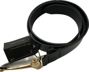 Massimo Dutti Belt Womens Size L Black Leather - Picture 1 of 13