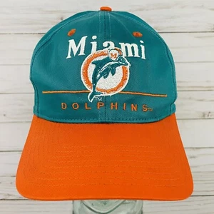 Vintage 90s Miami Dolphins Team NFL Snapback Hat Cap Football Eastport Teal - Picture 1 of 13