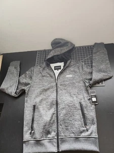 Aeropostale Men's Jacket Medium Sweatshirt Full Zip Hooded Grey Relaxed NWT - Picture 1 of 11