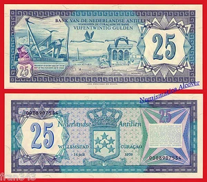NETHERLANDS ANTILLES 25 Gulden 1979 Pick 17 GEM UNC - Picture 1 of 1