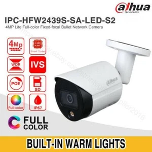 4MP Full Color POE Mic Bullet Network Camera IPC-HFW2439S-SA-LED-S2 2.8/3.6mm - Picture 1 of 10