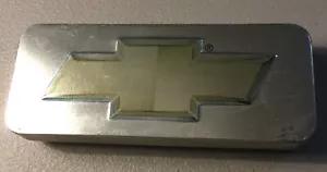 Vintage Chevrolet Bowtie Box 6” Tin Cannister 1990’s Storage - Picture 1 of 4