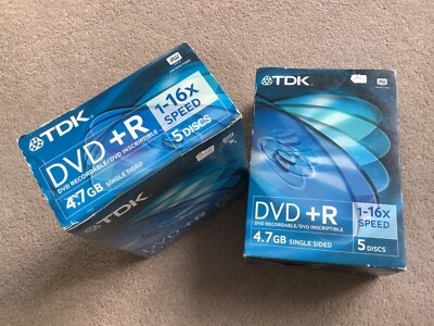 10 TDK  DVD+R  4.7GB 1-16x speed Pack of 10 Discs Sealed New - Image 1 of 3