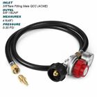 4FT Propane Hose Regulator with Gauge for Most LP Gas Grill, Heater, 3/8" Female