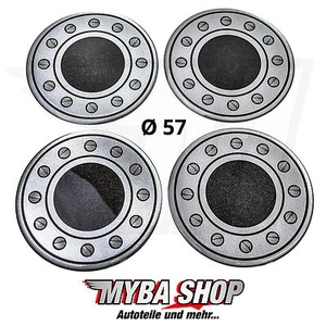 4x Silicone Sticker ∅= 2 1/4in for Hub Caps Emblem Sticker Silver Screws - Picture 1 of 1