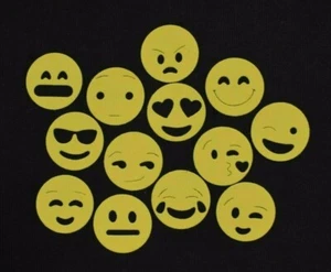 13 Emoji Metall Stanzformen, cool, LOL, Wink, Liebe Kartenherstellung ** UK-VERKÄUFER ** A7 - Bild 1 von 4