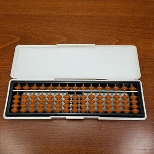 Tomoe Soroban Abacus Math Calculating Device 15 Rods 4+1 Bead PATiQ Plastic Case - Picture 1 of 15