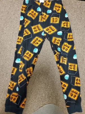 Minecraft Halloween pajama pants, child size 10, black with orange & green print - Image 1 of 4