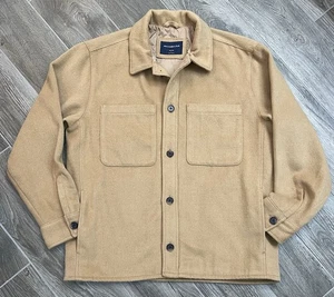 Abercrombie Fitch Men’s Large Relaxed Fit Beige 5 Button Coat Jacket - Picture 1 of 11