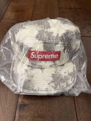 Supreme SS25 хлопок джинсовой ткани лагерь крышка отбеленный многоцветный один размер новый в руке - Изображение 1 из 4