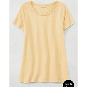 Camiseta Coldwater Creek Everyday Ease Slub Talla Pequeña Amarilla Buttercup Túnica Top - Imagen 1 de 6