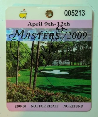 Angel Cabrera Signed 2009 Masters Badge Ticket Autographed JSA COA Augusta PGA - Image 1 of 2