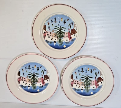 Juego de 3 platos de ensalada de Navidad Naif de 8 1/4" Villeroy & Boch Foto 1 de 4