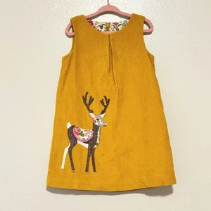 Mini boden dear patchwork appliqué corduroy dress 3-4Y - Picture 1 of 4