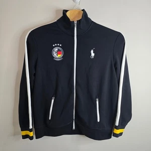 Polo Ralph Lauren Germany Soccer Track Jacket Full Zip Black XL Full Back Hit - Picture 1 of 8