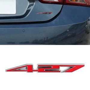 Pair Emblems Front Hood Metal Badges Trim Fits for GM Corvette Z06-C6 427 Red - Picture 1 of 3