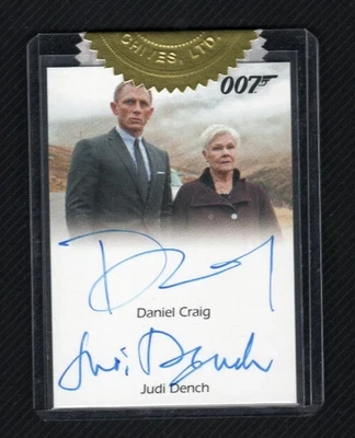 James Bond Archives 2014 Auto Autograph Card Daniel Craig & Judi Dench Skyfall - Image 1 of 4