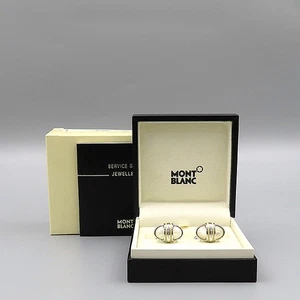 Montblanc 3565 solitaire silver mother-of-pearl cuff links - Picture 1 of 5