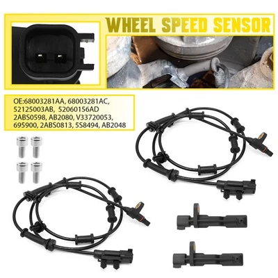 Подходит для Jeep Wrangler 2007 2008-17 годов выпуска 4X левый и правый передний + задний датчик скорости колеса ABS - Изображение 1 из 4