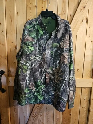 Mens Mossy Oak Camouflage Long Sleeve  With Cool Technology Button Up Size M - Image 1 of 4