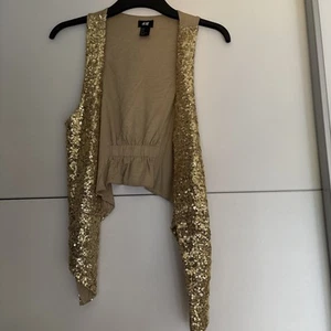 H&M Small Sequened Waistcoat Gold - Picture 1 of 3