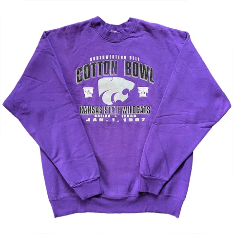 NWOT Vintage 1997 Kansas State Wildcats Cotton Bowl Sweatshirt Purple Size XL Cover