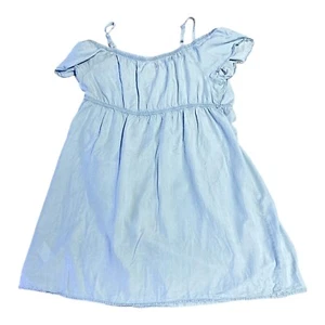 Old Navy Dress Womens XL Maternity Light Blue Chambray Short Flowy Summer Beach - Picture 1 of 14