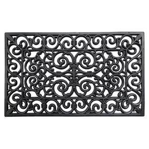 Heavy Duty Large Wrought Effect Indoor/Outdoor Rubber Entrance Doormat 45X75cm, - Picture 1 of 6