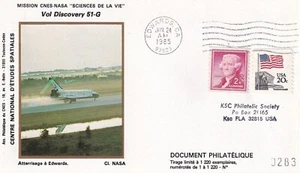 CNES 1985 Rakete Ariane französischer bemannter Flug Mission Discovery 51-G - Bild 1 von 2