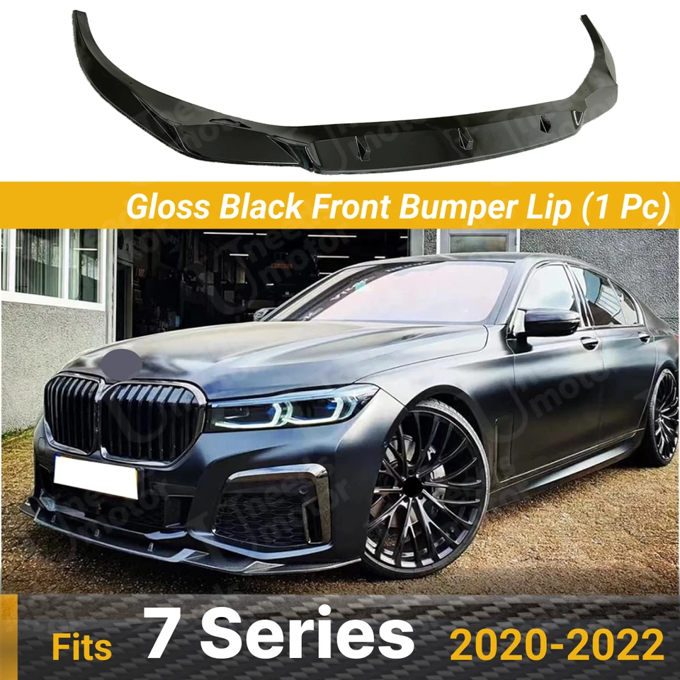 适用于 2020 - 2022 宝马 G12 740i 750Li 光泽黑色前唇分离器下锅炉 — 第 1/4 张图片