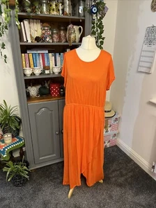 Marks And Spencer Orange Wrap Dress Size 18 Never Been Worn - Picture 1 of 9