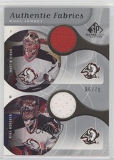 2005 SP Game Used Edition Authentic Fabrics Dual /70 Martin Biron Mika Noronen