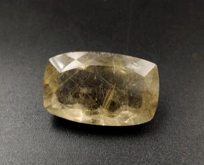 21.40 Ct Rutilated Quartz Loose Gemstone 23x14.30mm Cushion Faceted Cut W30 - Image 1 of 4