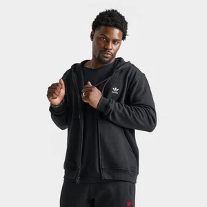 adidas Originals Trefoil Essentials Full-Zip Mens Hoodie IW5791 Black XL NWT - Picture 1 of 6
