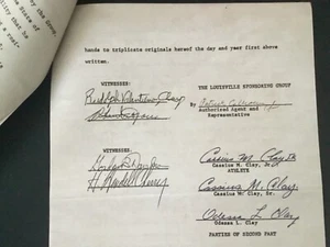 CASSIUS CLAY AKA MUHAMMAD ALI 18yo 1st PROFESSIONAL CONTRACT 18 pages **(Repro)* - Picture 1 of 12